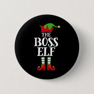 Badge Rond 5 Cm Boss Elf Famille Correspondant Groupe de Noël Elf 