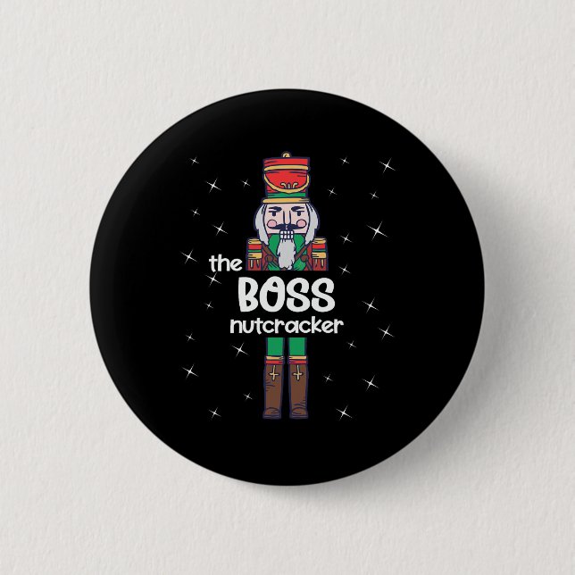 Badge Rond 5 Cm Boss Nutcracker Famille Correspondant Funny Pajama (Devant)