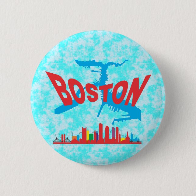 Badge Rond 5 Cm Boston (Devant)