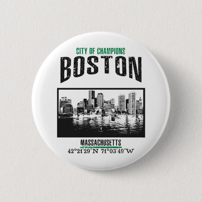 Badge Rond 5 Cm Boston (Devant)