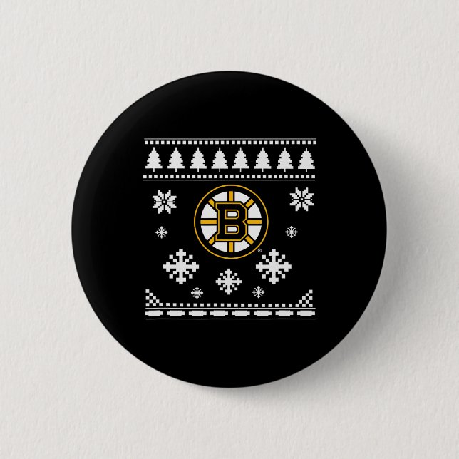 Badge Rond 5 Cm Boston Bruins Vacances de Noël moche (Devant)