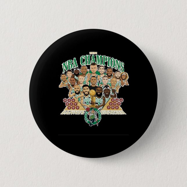 Badge Rond 5 Cm Boston Celtics Banner 18 (équipe exclusive) Relaxé (Devant)