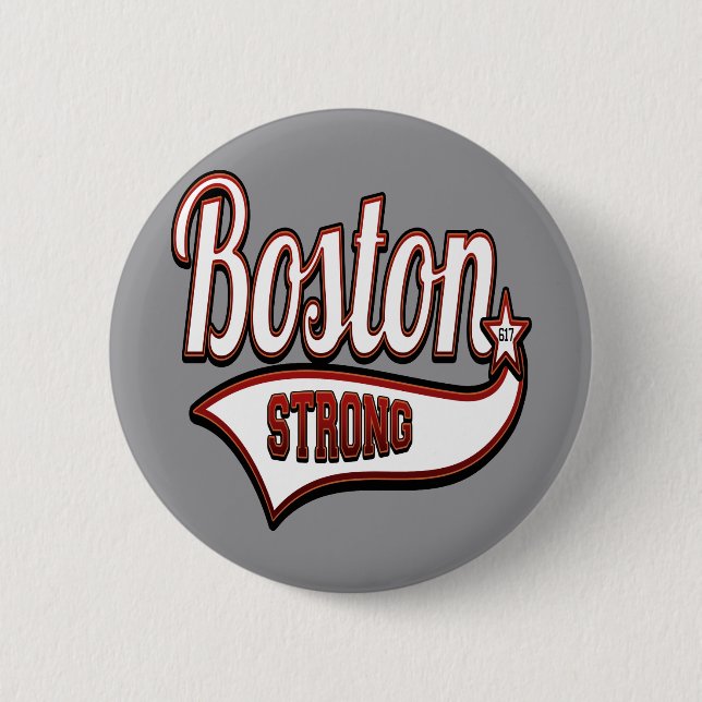 Badge Rond 5 Cm Boston élégant fort (Devant)