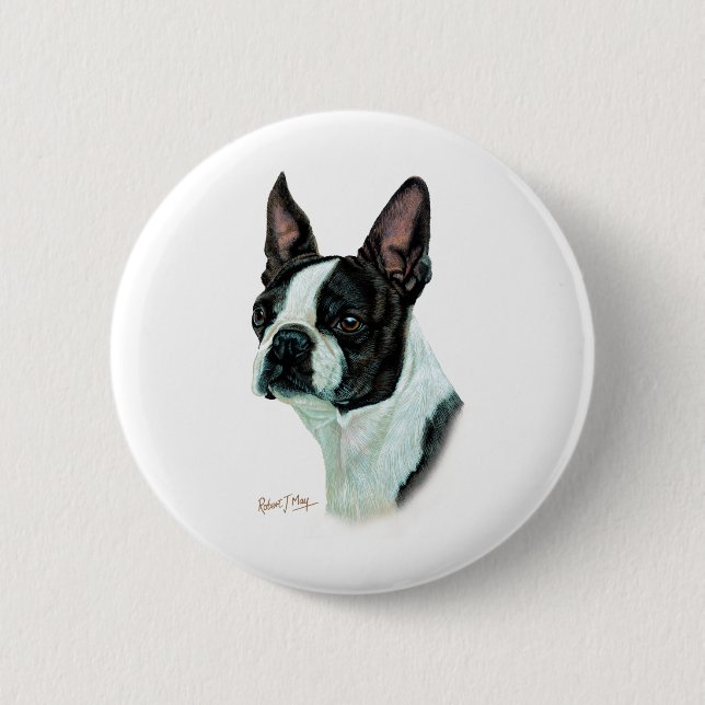 Badge Rond 5 Cm Boston Terrier (Devant)