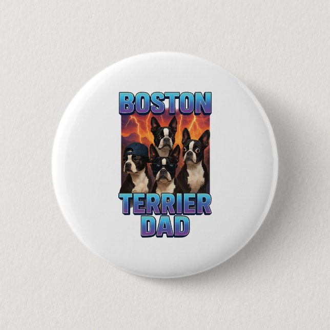 Badge Rond 5 Cm Boston Terrier (Devant)