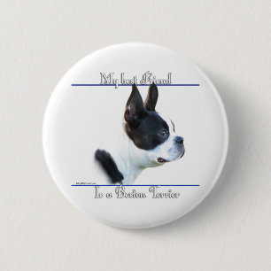 Badge Rond 5 Cm Boston Terrier Best Friend 2 - Bouton