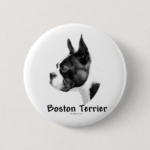 Badge Rond 5 Cm Boston Terrier Charcoal 2 - Bouton