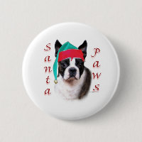 Boston Terrier Père Noël Paws