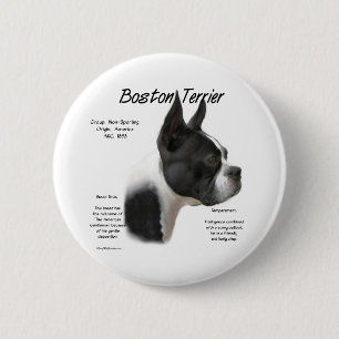 Badge Rond 5 Cm Boston Terrier Rencontrez la race - Bouton