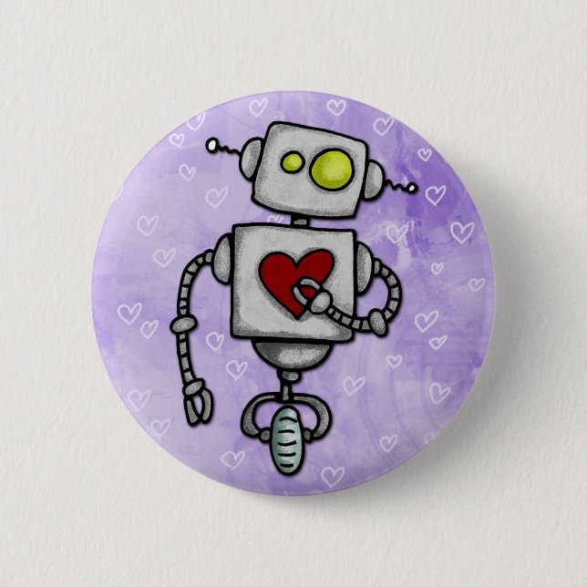 Badge Rond 5 Cm bot de coeur (Devant)