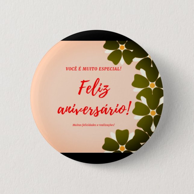 Badge Rond 5 Cm Botão Redondo feliz aniversario (Devant)