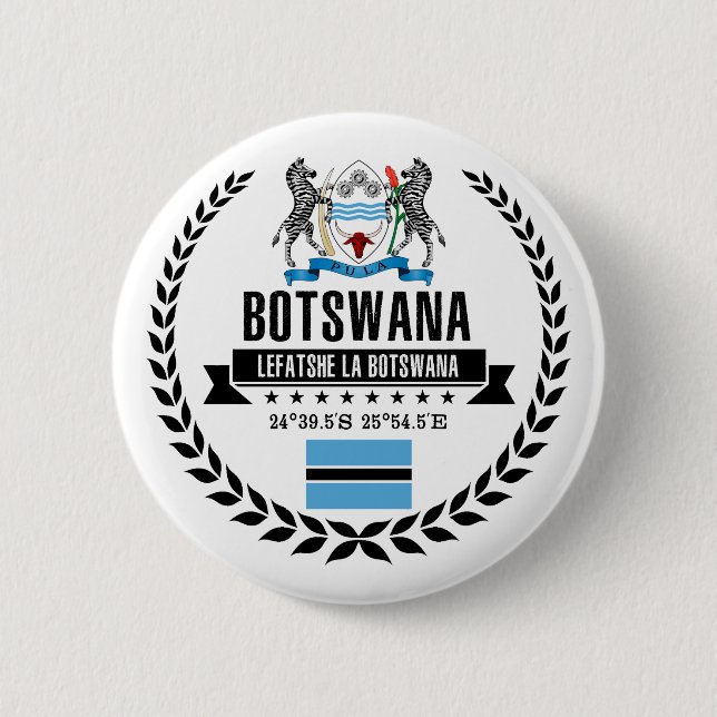 Badge Rond 5 Cm Botswana (Devant)
