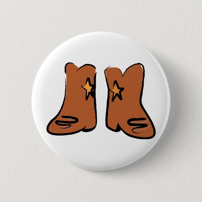 Badge Rond 5 Cm Bottes Cowboy Cartographiées (Devant)