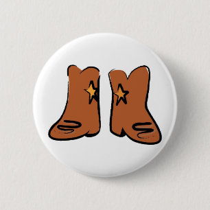 Badge Rond 5 Cm Bottes Cowboy Cartographiées