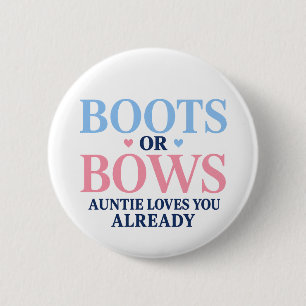 Badge Rond 5 Cm Bottes ou Rubans Tante de genre T'aime déjà