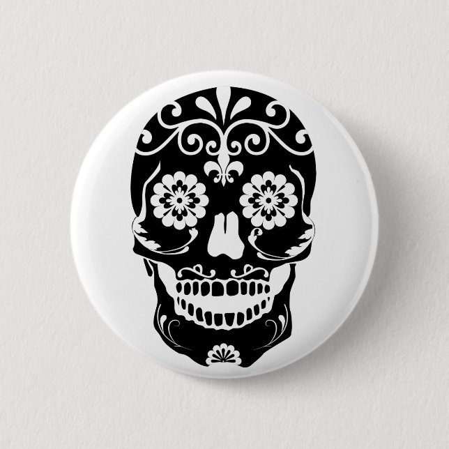 Badge Rond 5 Cm Bottom Sugar Skull (Devant)