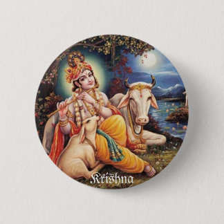 Badge Rond 5 Cm botton Krishna