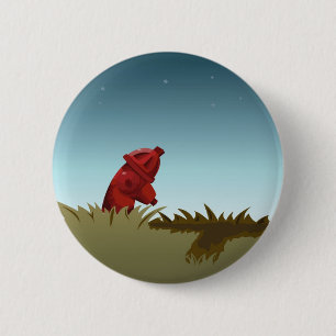 Badge Rond 5 Cm Bouche d'incendie isolée