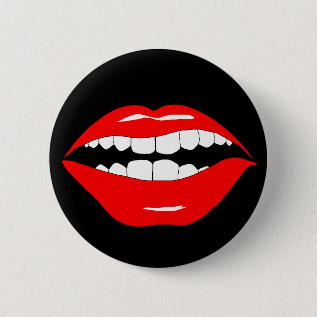 Badge Rond 5 Cm Bouche Mouthy futée (Devant)