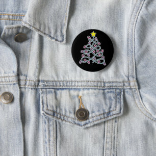 Badge Rond 5 Cm Boucle d'arbre de Noël des crânes gothiques