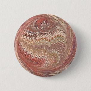 Badge Rond 5 Cm Boucle de papier marbré (rouille)
