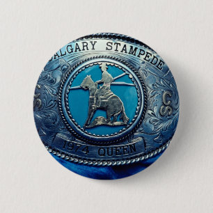 Badge Rond 5 Cm Boucle de trophée de rodéo de cowboy, Alberta,