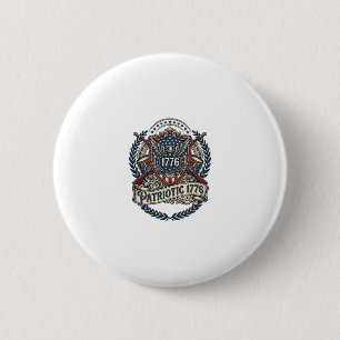 Badge Rond 5 Cm Bouclier de bataille patriotique Symbole inspiré d