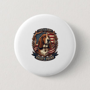 Badge Rond 5 Cm Bouclier de drapeau américain de chien de loyauté