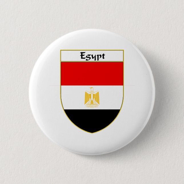 Badge Rond 5 Cm Bouclier de drapeau de l'Egypte (Devant)