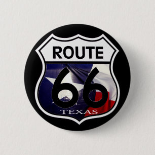 Badge Rond 5 Cm Bouclier de l'itinéraire 66 de drapeau du Texas