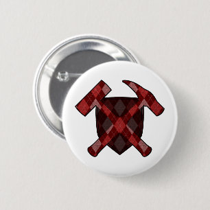 Badge Rond 5 Cm Bouclier de marteau de roche de géologue - Argyle 