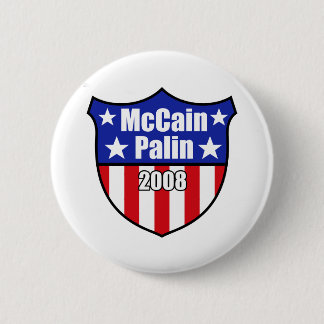 Badge Rond 5 Cm Bouclier de McCain Palin