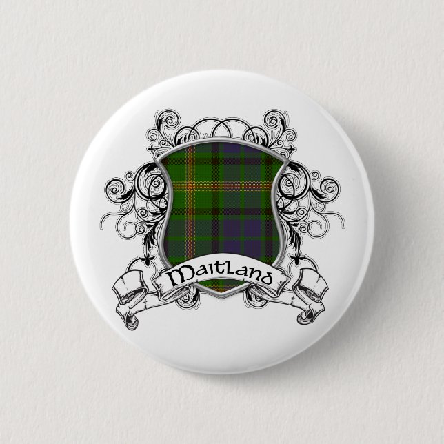 Badge Rond 5 Cm Bouclier de tartan de Maitland (Devant)