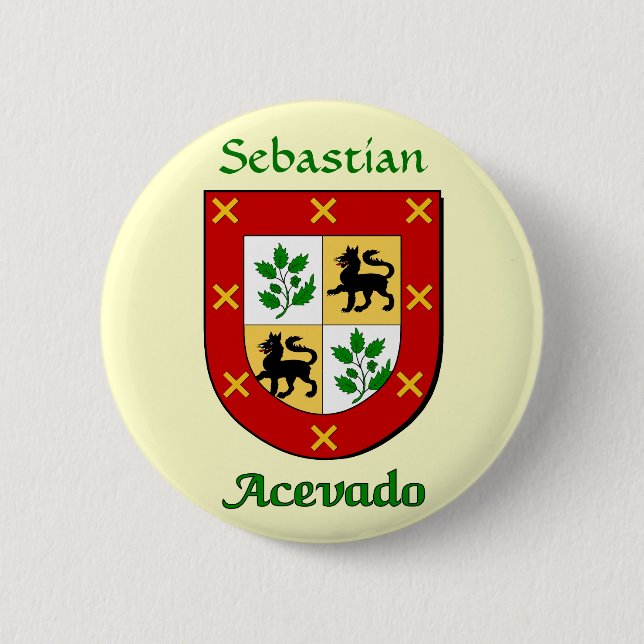 Badge Rond 5 Cm Bouclier familial Acevado personnalisé (Devant)