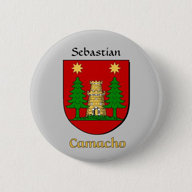 Badge Rond 5 Cm Bouclier historique Camacho personnalisé (Devant)