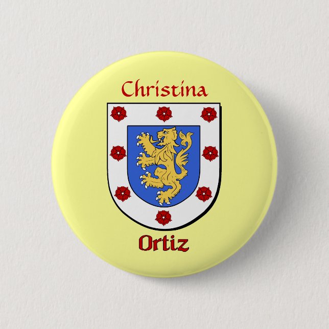 Badge Rond 5 Cm Bouclier historique personnalisé d'Ortiz (Devant)