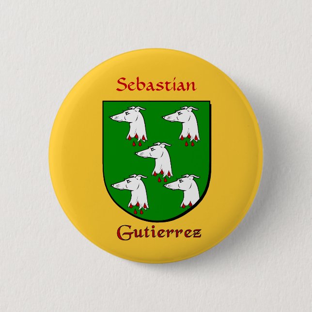 Badge Rond 5 Cm Bouclier historique personnalisé Gutierrez (Devant)