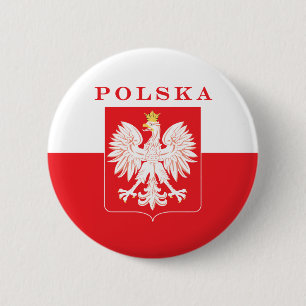 Badge Rond 5 Cm Bouclier rouge de l'aigle polska