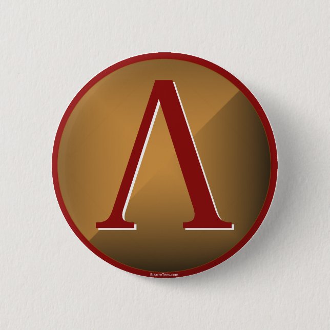 Badge Rond 5 Cm Bouclier spartiate de lambda (Devant)