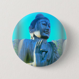 Badge Rond 5 Cm bouddha bleu