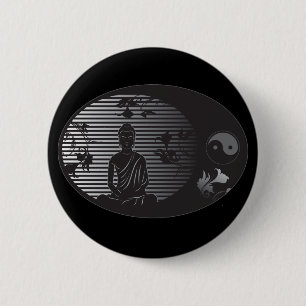 Badge Rond 5 Cm Bouddha dans l'ovale