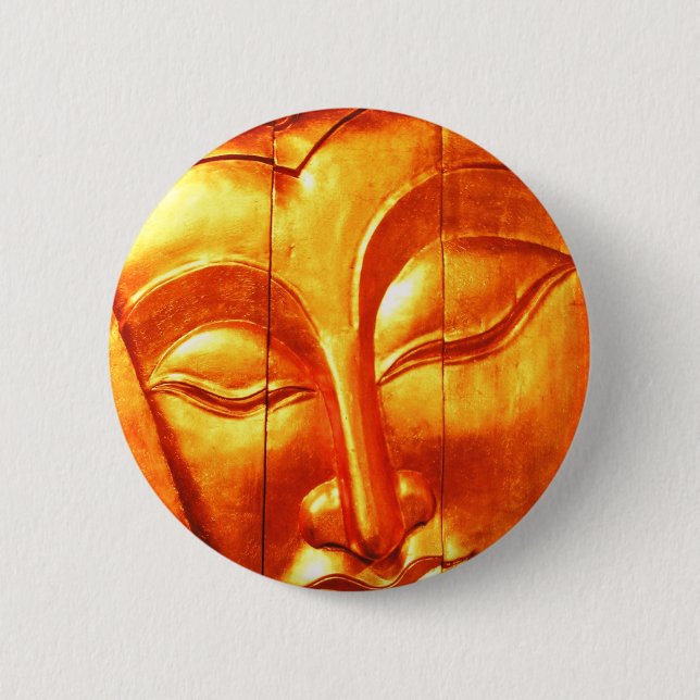 Badge Rond 5 Cm Bouddha d'or (Devant)