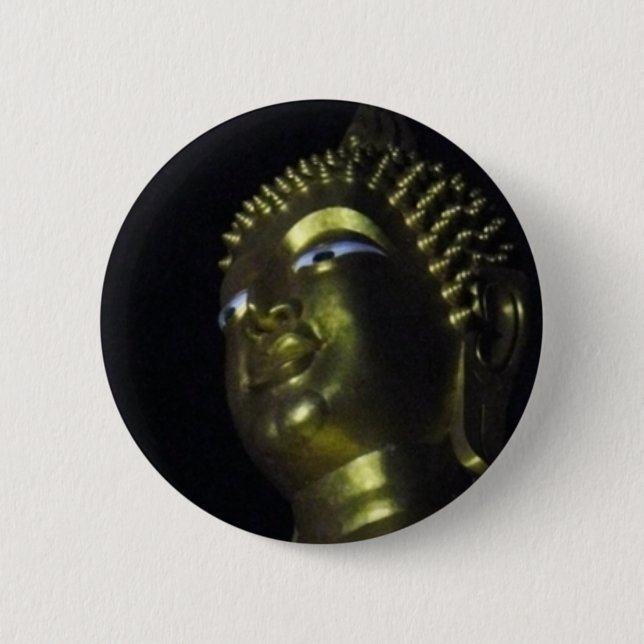Badge Rond 5 Cm Bouddha d'or la nuit (Devant)