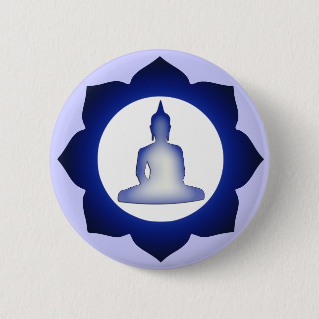 Badge Rond 5 Cm Bouddha éclairé (Devant)