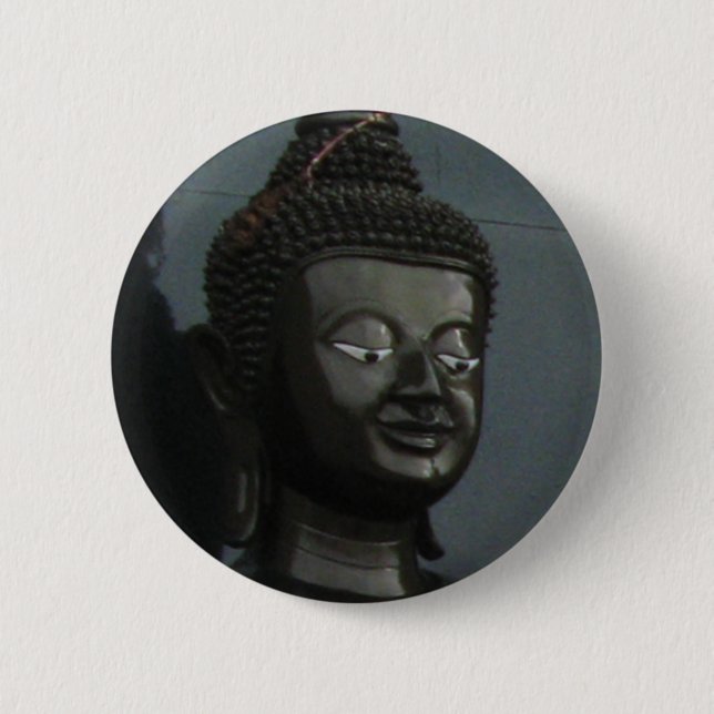 Badge Rond 5 Cm Bouddha noir ... Nong Khai, Isaan, Thaïlande (Devant)