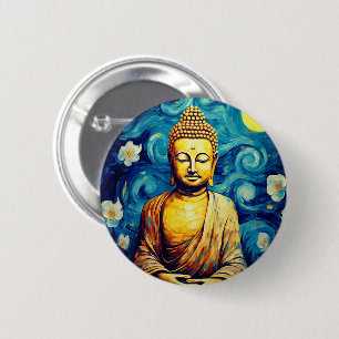 Badge Rond 5 Cm Bouddha peinture moderne coloré