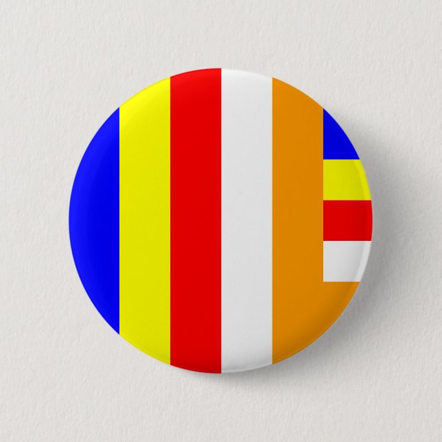Badge Rond 5 Cm Bouddhisme - drapeau bouddhiste (Devant)