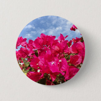 Badge Rond 5 Cm Bougainvillea and Beautiful Blue Sky