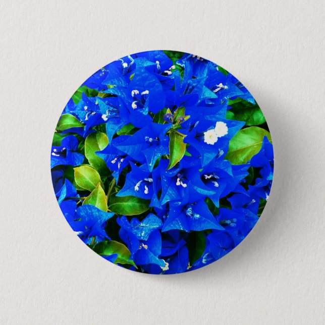 Badge Rond 5 Cm Bougainvilliers bleus vifs Fleurs (Devant)