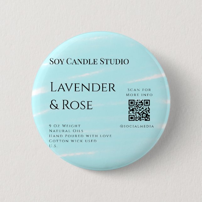 Badge Rond 5 Cm Bougie de soja rose Lavender entreprise ajouter q  (Devant)